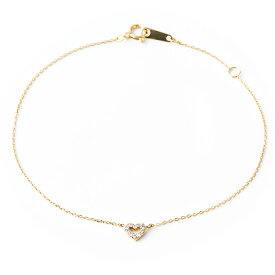 ブレスレット レディース チェーンブレスレット ダイヤモンド ダイヤ 0.05ct シンプル チェーン ゴールド 華奢 小豆チェーン 10K 10金 K10 YG WG PG ピンク ハート ハートモチーフ 人気 ブランド アクセサリー クリスマス プレゼント 女性 誕生日 ギフト