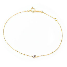 ブレスレット レディース ダイヤモンド ダイヤブレスレット チェーンブレスレット ダイヤ 0.07ct シンプル チェーン ゴールド ピンクゴールド 華奢 小豆チェーン 10金 K10 覆輪 フクリン 人気 ジュエリー アクセサリー クリスマス プレゼント 女性 誕生日 ギフト 喜ぶ