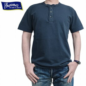 半袖Tシャツ クラシカル ヘンリーネック PTボディ Tシャツ 24s-phnt Pherrow's フェローズ アメカジ ブラック レターパック対応