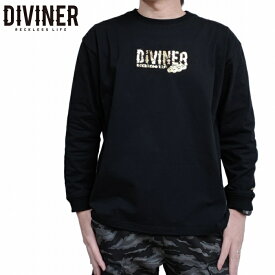 長袖Tシャツ メリケンサック ロゴ ブラック ゴールド 67753 DIVINER ディバイナー K-1 Meriken Sack Logo