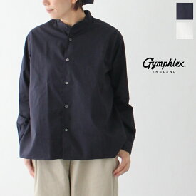 ジムフレックス 100/2ブロード バンドカラー ショートシャツ (GY-B0005 CPB) BAND COLLAR SHORT SHIRT Gymphlex(レディース) *送料無料*【後払い決済不可】【ポイント10倍】期間限定 4/16 12:00～4/22 1:59