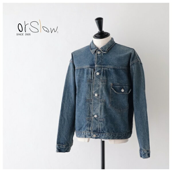 オアスロウ  デニムジャケット  (03-6011-84)  TYPE1 40'S PLEATED FRONT BLOUSE VINTAGE WASH  orSlow(メンズ)  *送料無料* 【後払い決済不可】 *