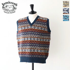 ジャミーソンズ オールオーバーフェアアイルスリップオーバー (JM232SW13030) ALL OVER FAIRISLE SLIPOVER JAMIESONS(メンズ) 【2023秋冬 】*送料無料*【後払い決済不可】*