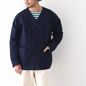 ポストオーバーオールズ インディゴ シーチング ポスト シノワジャケット (3109/VSI) vintage sheeting POST Chinois DVPOST OVERALLS(メンズ) *送料無料*【後払い決済不可】【ポイント10倍】期間限定 4/16 12:00～4/22 1:59