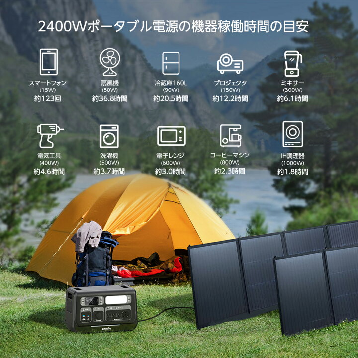 楽天市場】ポータブル電源 大容量 2400W 640,000mAh/2048Wh リン酸鉄 