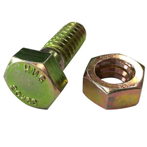 【30本】 Hug Bolt ハグボルト 仮ボルト ナット付 W22 首下140mm 有色クロメート 強度4.8 六角ボルト TONEJI
