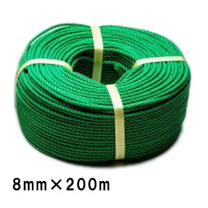 �O���[�����[�v �|���G�`���� 200m���� ��8-200 8mm×200m �� PE���[�v �R ���� �Œ� ���p�r �^�i�J���� �O�yD