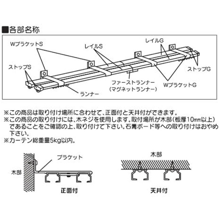 楽天市場】5個 角型伸縮レール エコミック W ダブル I0303 I0301 1m 