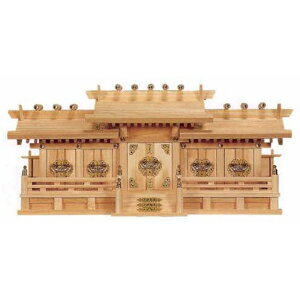 神棚 新寸屋根違い五社 ひのき NO.128 巾79×高36×奥行23cm 神様 神具 榊 お供え物 祈祷 御神木 祀り 納め 奉納 早川産業 代引不可