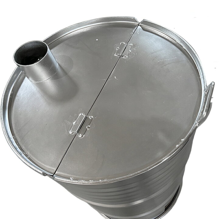 楽天市場】ドラム缶焼却炉 フタ付き 煙突なし カラー2色 シルバー 