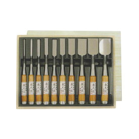 ノミ 鑿 のみ 組のみ 東天匠 青鋼 追入 グミ 10本組 3・6・9・12・15・18・24・30・36・42mm 木箱入 A-10 大工道具 小山金属工業所 三冨D