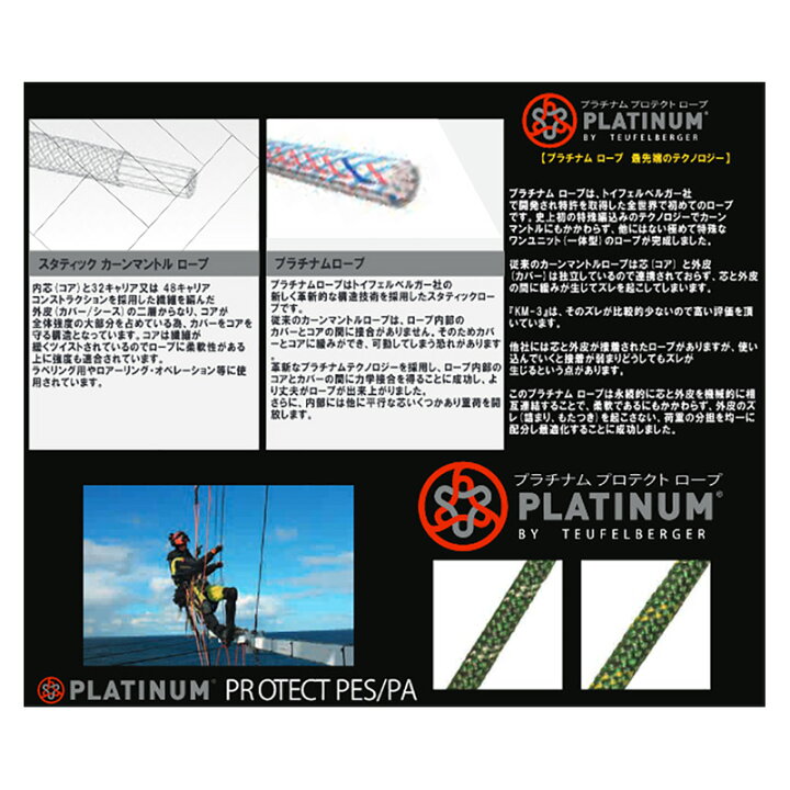 楽天市場】トイフェルベルガー プラチナム プロテクト ロープ 10.5mm 
