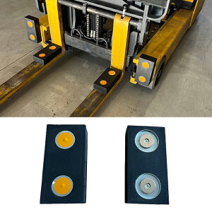 フォークリフト用荷物保護材 スタックブロッカー R-1359-2 50tx100x200 2個1セット 爪カバー マグネット式 アラオ 代引不可