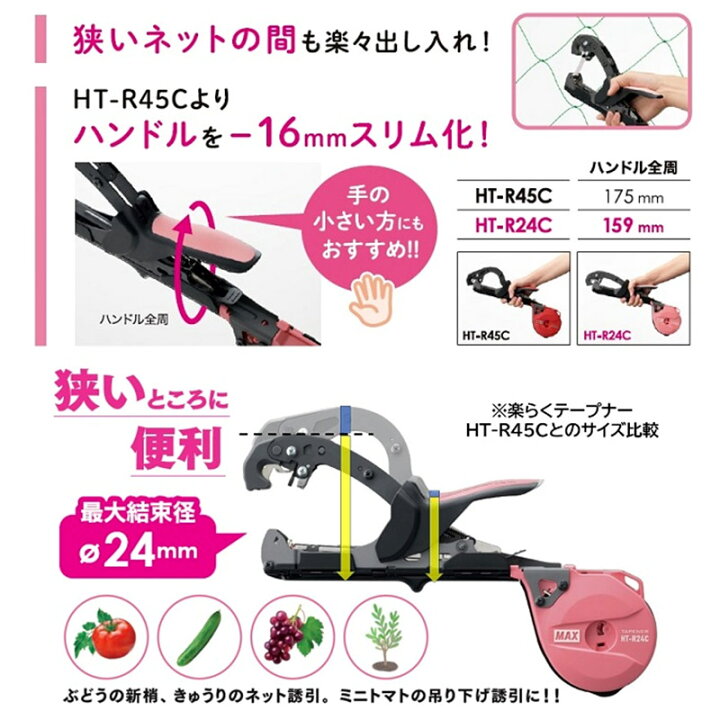 楽天市場】園芸結束機 楽らくテープナー HT-R24C スリムタイプ 