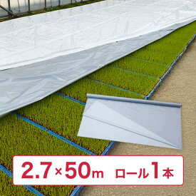 【8/1〜最大100%Pバック抽選で要エントリー】ハイホワイトシルバー 2.7×50m 育苗用シート 水稲用 苗焼け防止 高反射 保温 地温抑制 夜間 保水性 ハウス育苗 プール育苗 被覆資材 270 岩谷マテリアル タS DZ