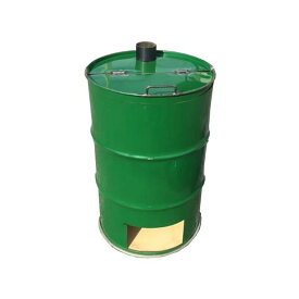 【100%ポイントバック エントリー＆抽選2/25まで】塗装無 緑 ドラム缶焼却炉 煙突付 200L 焼却炉 ミY 代引不可