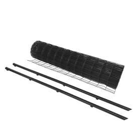 ブラック 黒 アニマルフェンス 1.2×20m フェンス(金網)と支柱11本のセット プラスワイズ シN直送 BKF12