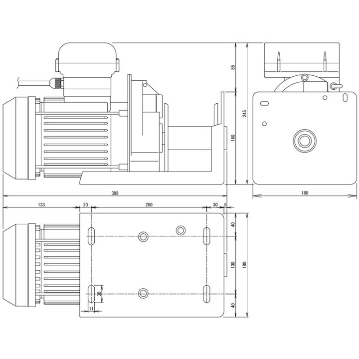 楽天市場】スリーエッチ 電動ウインチ ECW200 定格荷重200kg 単相100V 