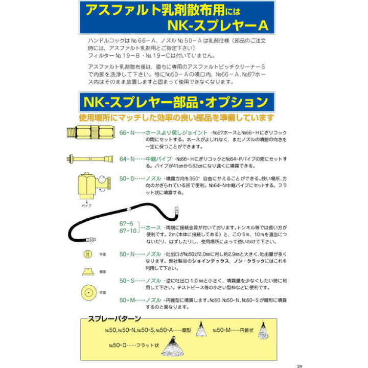 アスファルト乳剤散布用 噴霧器 NK-スプレヤーA ノックス（楽天市場 