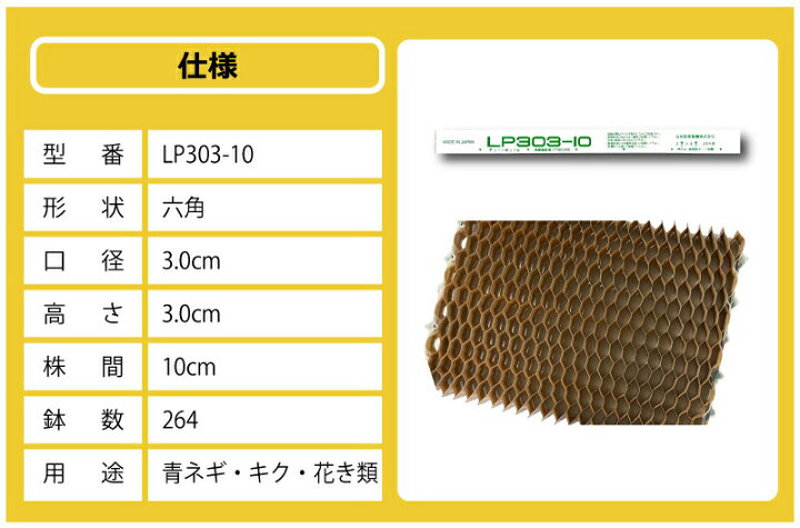 楽天市場】LPチェーンポット LP303-10 75冊 (個) 株間10cm 264鉢 播種 