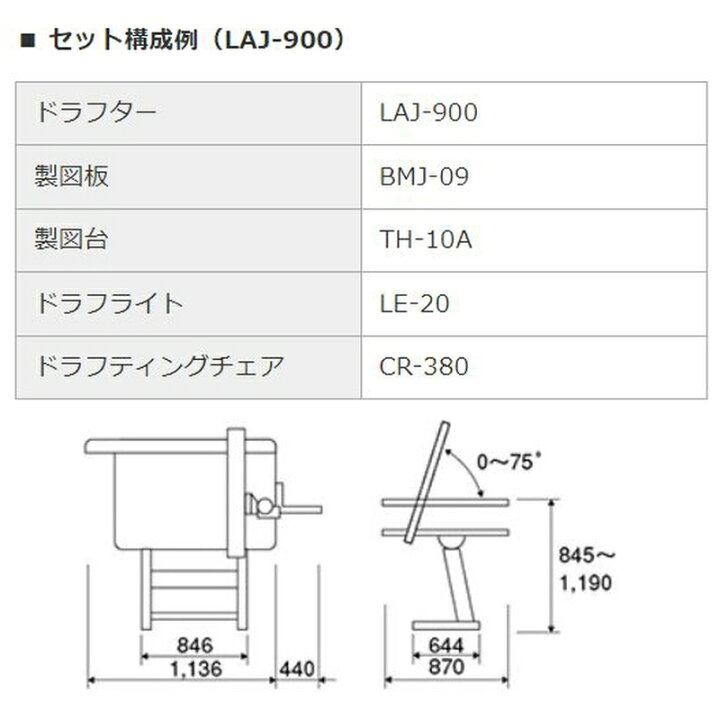 楽天市場】ドラフター LAJ-900 MUTOH 武藤工業 A2サイズ 平行 定規 