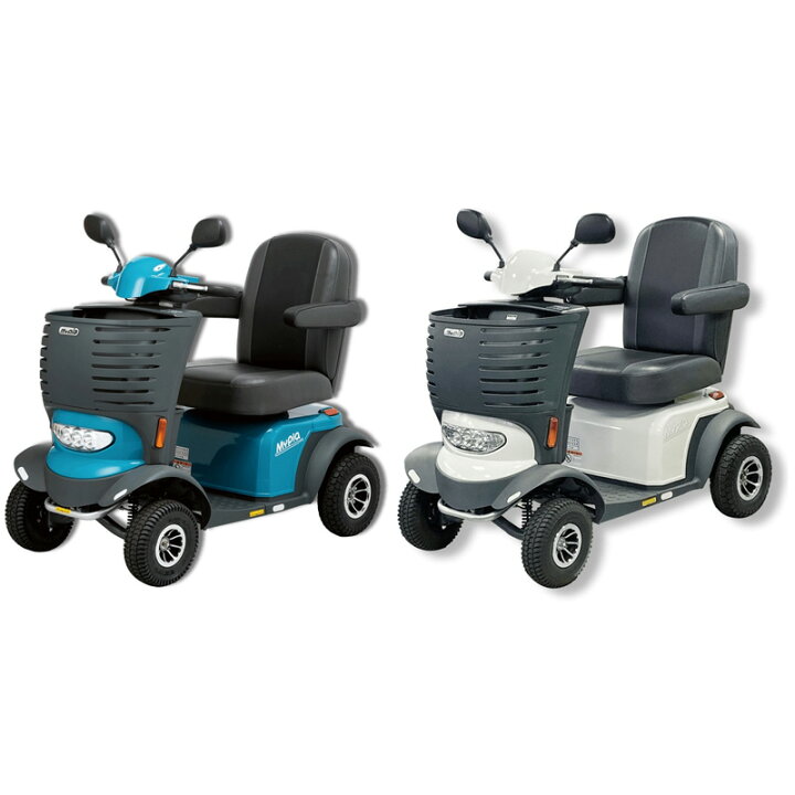 激安ほぼ全国送込♪ シニアカー マイピア 水色 BT41 電動四輪車いす 