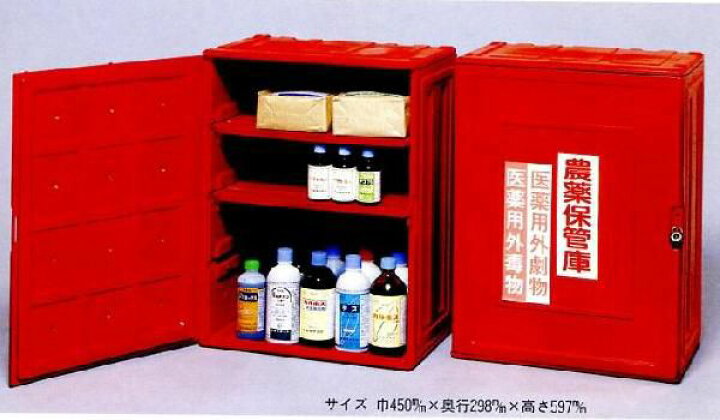 楽天市場】農薬保管庫 樹脂製 AK-80 赤 コダマ樹脂 個人宅配送不可 代 