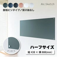 インテリア黒板 Re:Sketch ハーフサイズ 無地 ピンタイプ 受け皿なしタイプ リスケッチ Canvas 磁石 マグ…