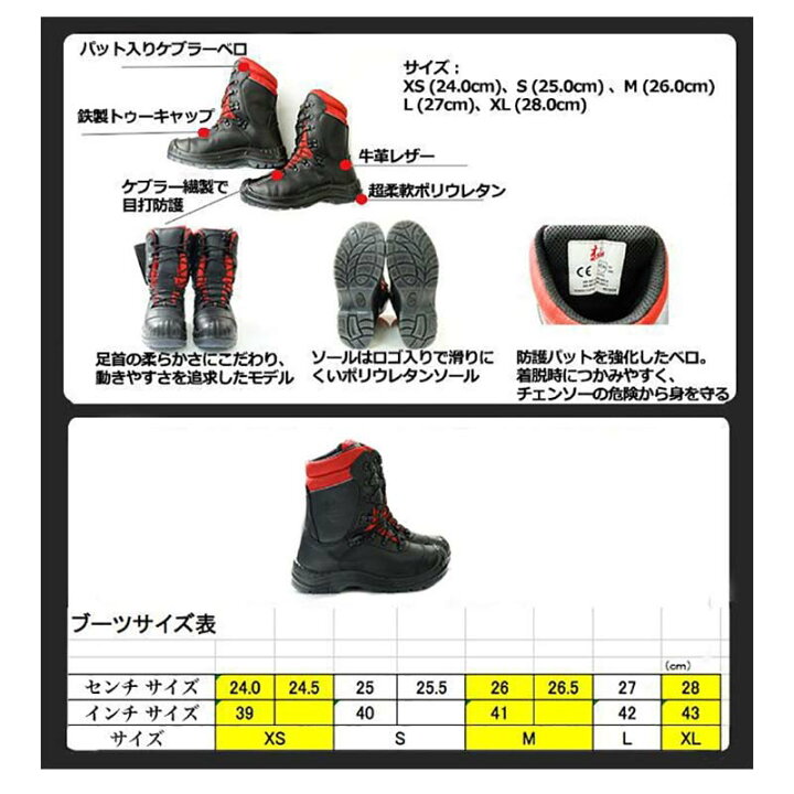 楽天市場】杣 SOMA チェンソー防護用 プロテクトブーツ Class1 和光 