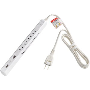 ELPA WBS-SL402USB(W) 4P2m�X������]USB�^�b�v �z���C�g