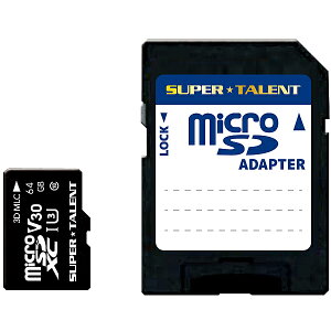 スーパータレント ST64MSU3PD UHS-I 高耐久 3D MLC NAND採用 microSDXCメモリーカード 64GB Class10 変換アダプタ付
