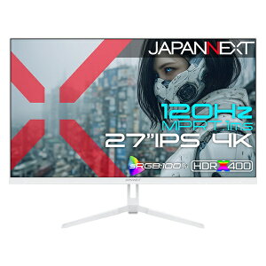 JAPANNEXT JN-IPS27G120U-W �Q�[�~���O�t���f�B�X�v���C 27�^/ 3840×2160/ HDMI×2�ADP×2/ �z���C�g/ �X�s�[�J�[�L/ 2�N�ۏ�