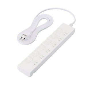 ELECOM T-KF07-2630WH �C�[�W�[�����[�X�^�b�v/ ���T�[�W�t/ �z�R���V���b�^�[�t/ 6��/ �X�C���O�v���O/ 3.0m/ �z���C�g