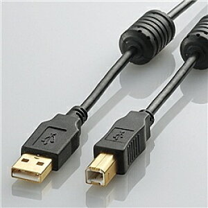 ELECOM U2C-BF50BK USB2.0�P�[�u��/ �t�F���C�g�R�A�t AB�^�C�v/ 5.0m(�u���b�N)