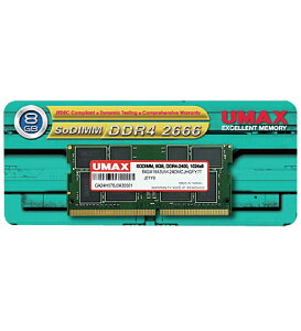 UMAX UM-SODDR4S-2666-8G m[gPCp[ SO-DIMM DDR4-2666 8GB 1g