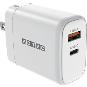 AhebN APD-V065AC-WH Power DeliveryΉ GaN AC[d/ 65W/ USB Type-A 1|[g/ Type-C 1|[g/ zCg