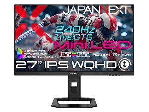 JAPANNEXT JN-IPSM27G240Q-HSP �Q�[�~���O�t���f�B�X�v���C 27�^/ 2560×1440/ HDMI×2�ADP×1/ �u���b�N/ �X�s�[�J�[��/ 2�N�ۏ�