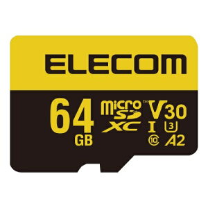 ELECOM MF-HMS064GU13V3 MicroSDXCJ[h/ ϋv/ rfIXs[hNXV30Ή/ UHS-I U3 90MB/ s 64GB