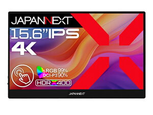 JAPANNEXT JN-MD-IPST156U �^�b�`�p�l���Ή��t���f�B�X�v���C 15.6�^/ 3840×2160/ miniHDMI×1�AUSB-C×2/ �u���b�N/ �X�s�[�J�[�L/ 2�N�ۏ�