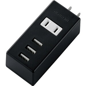 ELECOM MOT-U05-2132BK USB�^�b�v/ USB���X×3/ AC×1/ �c�}��/ �P�[�u����/ 2.1A/ �u���b�N