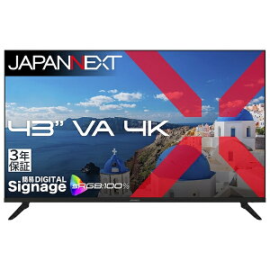JAPANNEXT JN-V43U-H3 �t���f�B�X�v���C 43�^/ 3840×2160/ HDMI×2�ADP×2/ �u���b�N/ �X�s�[�J�[�L/ 3�N�ۏ�