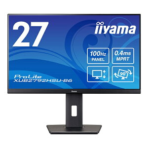 iiyama XUB2792HSU-B6 tfBXvC 27^/ 1920×1080/ HDMIADisplayPort/ ubN/ Xs[J[F/ IPSpl/ ~/ ]