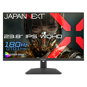 JAPANNEXT JN-IPS238G180Q2 �Q�[�~���O�t���f�B�X�v���C 23.8�^/ 2560×1440/ HDMI×2�ADP×1/ �u���b�N/ �X�s�[�J�[��/ 2�N�ۏ�