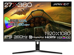 JAPANNEXT JN-360IPS27FHDR �Q�[�~���O�t���f�B�X�v���C/ 27�^/ 1920×1080/ HDMI×2�ADP×2/ �u���b�N/ �X�s�[�J�[�F�L/ 2�N�ۏ�