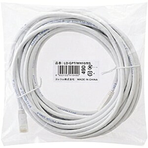 ELECOM LD-GPT/WH10/RS RoHSwߏLANP[u/ CAT6/ ܐ܂h~/ 10m/ zCg/ ȈՃpbP[Wdl