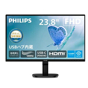 PHILIPS 24B2U2300/11 �t���f�B�X�v���C 23.8�^/ 1920×1080/ USB-C�ADisplayPort�AHDMI/ �u���b�N/ �X�s�[�J�[�F����/ 5�N�ԃt���ۏ�/ �Ȏ������p�b�P�[�W/ ���d(PD)65W/ Eyesafe2.0