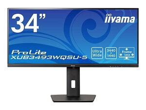 iiyama XUB3493WQSU-B5 tfBXvC 34^/ 3440×1440/ HDMIADisplayPort/ ubN/ Xs[J[F/ IPS/ ~