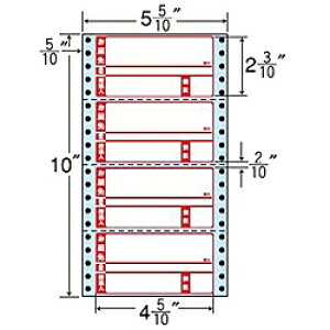 東洋印刷 MM5WP タックフォームラベル 5 5/ 10インチ×10インチ 4面付(1ケース1000折)