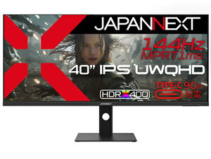 JAPANNEXT JN-IPS401UWQHD144-C90W Q[~OtfBXvC 40^/ 3840×1440/ DP×1AHDMI×2AUSB-C×1/ ubN/ Xs[J[L/ 2Nۏ