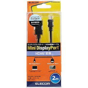 ELECOM AD-MDPHDMI20BK Mini DisplayPort-HDMIϊP[u/ 2.0m/ ubN